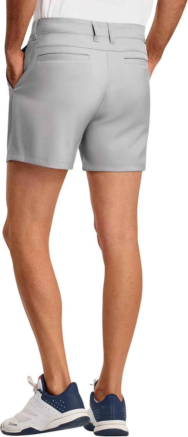 PULI Golf Shorts Men 5 Inch Inseam Relaxed Fit Stretch Dress Lightweight Casual Travel Quick Dry Summer Shorts