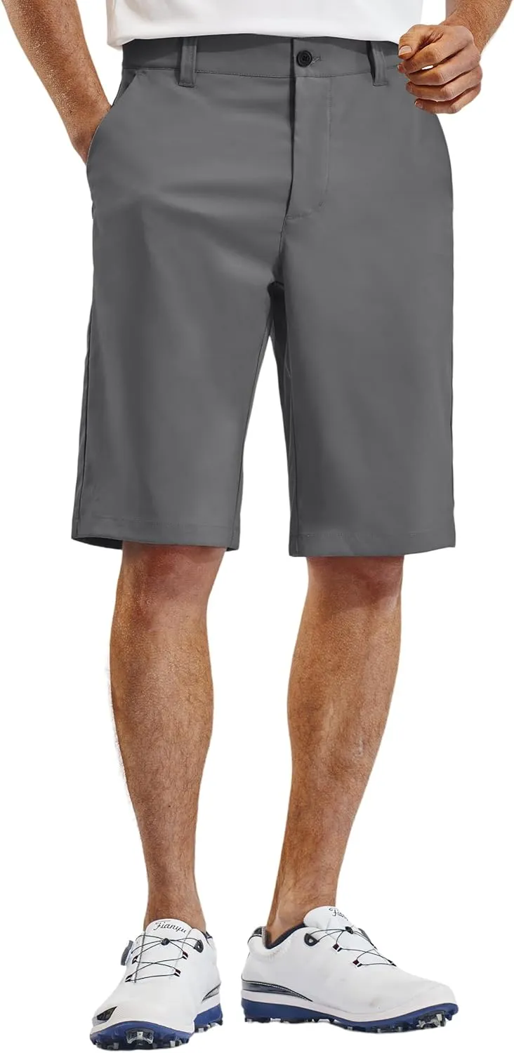 PULI Mens Golf Hiking Shorts Lightweight Casual Dress 12" Inseam Work Stretch Travel Hybrid Quick Drying with Pockets