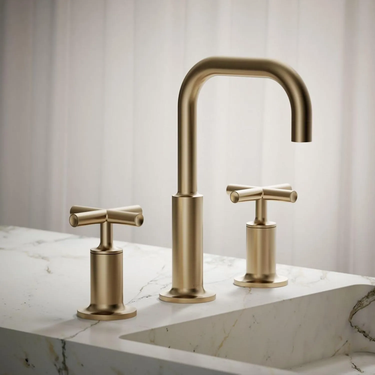 Purist® Widespread Bathroom Sink Faucet with Low Cross Handles
