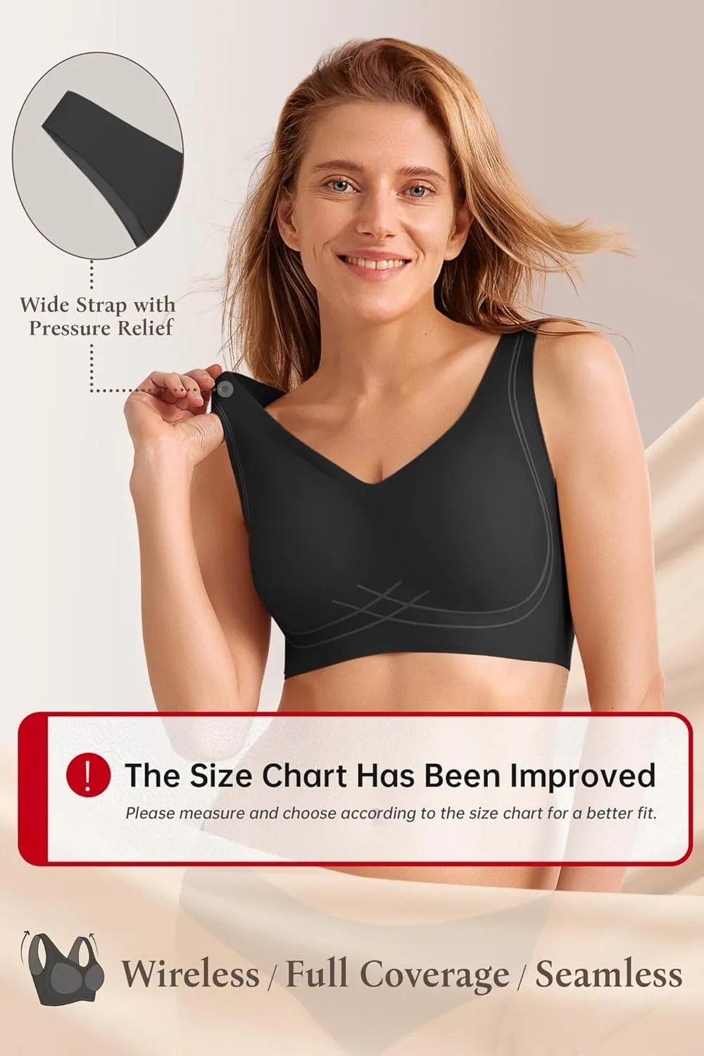 Push Up Bra for Women Wireless Bralettes No Underwire Seamless Tshirt Bras