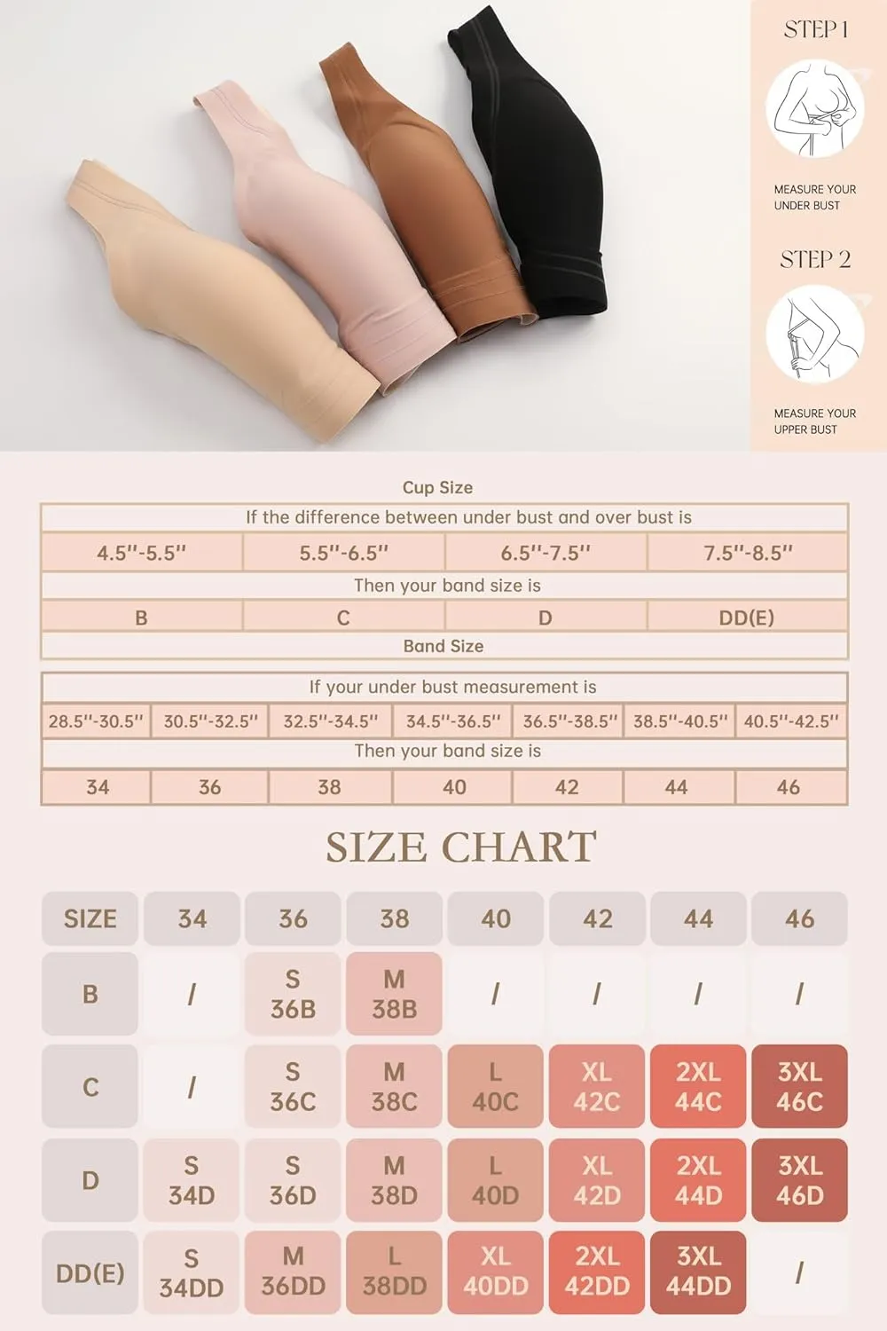 Push Up Bra for Women Wireless Bralettes No Underwire Seamless Tshirt Bras