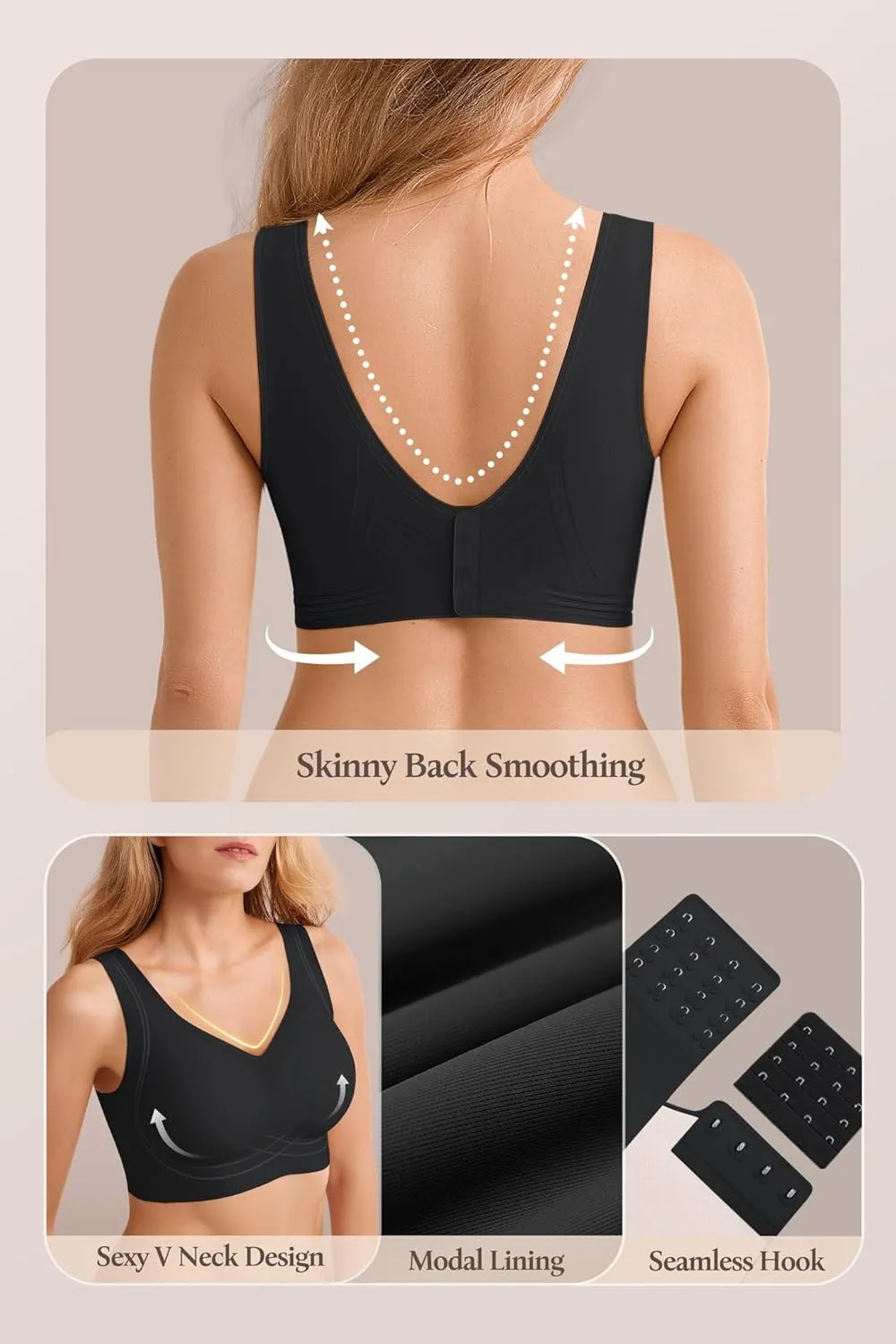 Push Up Bra for Women Wireless Bralettes No Underwire Seamless Tshirt Bras