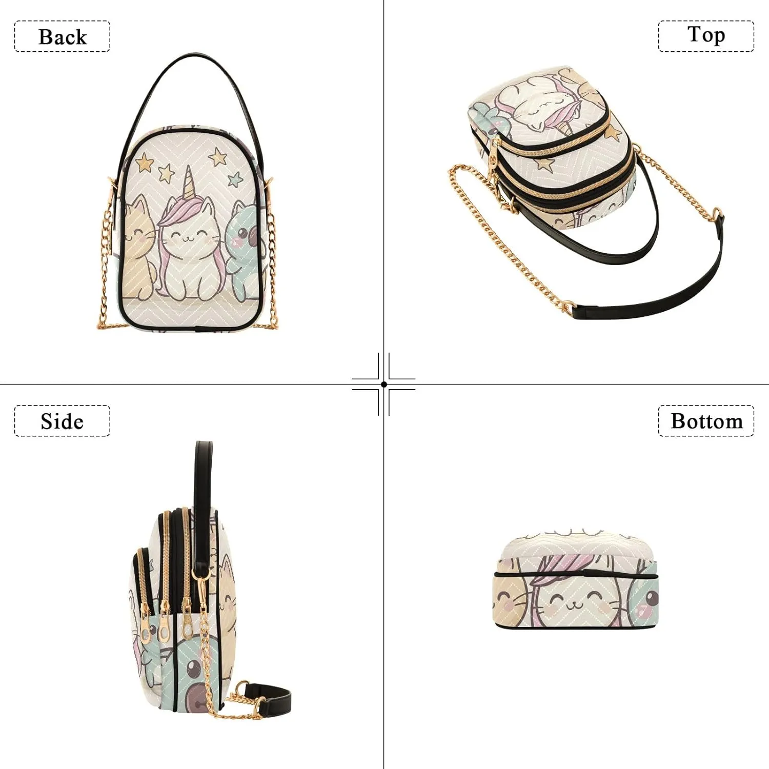 Quilted Crossbody Bags for Women Chain Bags with Leather Handle