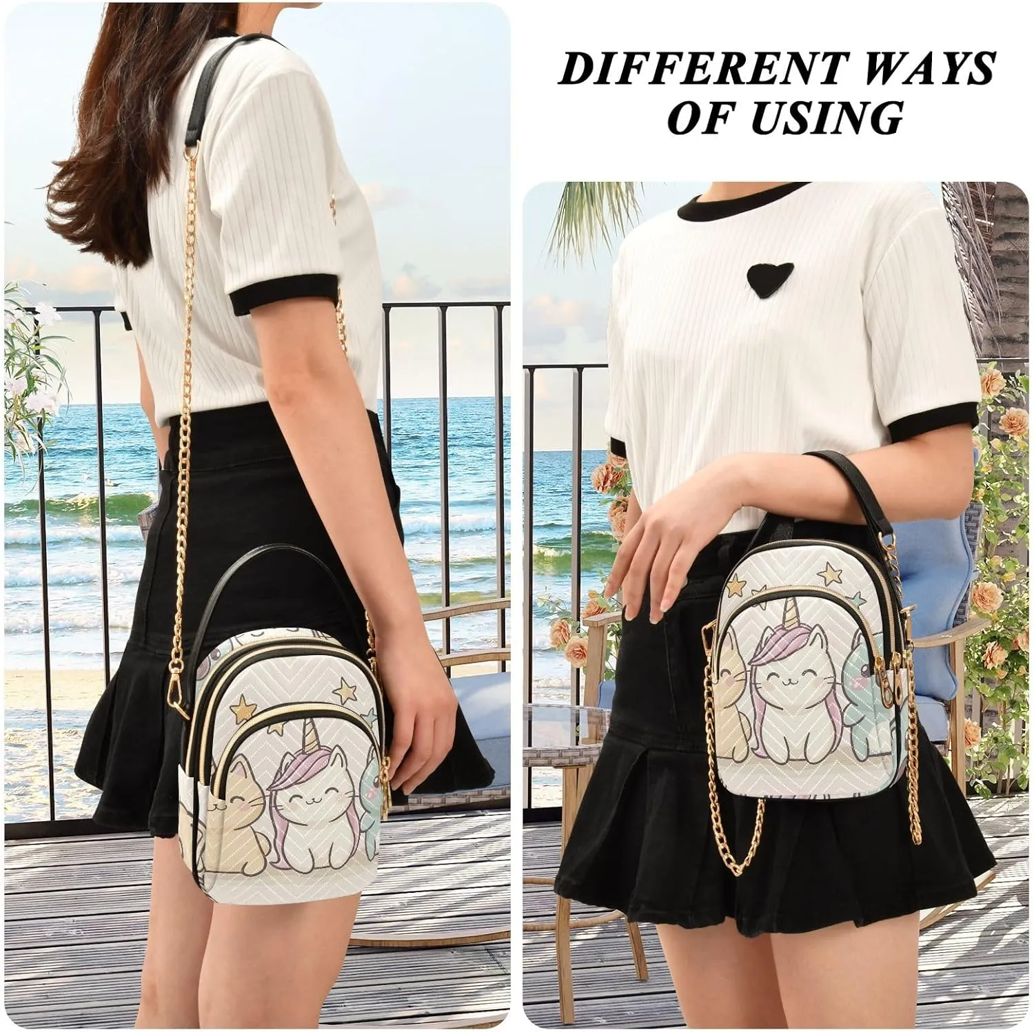 Quilted Crossbody Bags for Women Chain Bags with Leather Handle