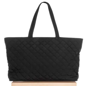 Quilted Expandable Tote –  Black