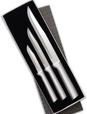 Rada Cutlery 3-Piece Housewarming Knife Gift Set, Made in USA, Silver Handles
