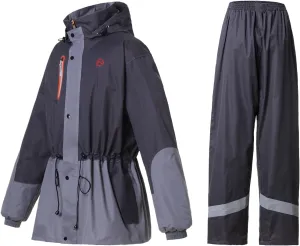 Rain Suit for Women, Waterproof Rain Jacket & Trouser with Reflective Srtip, Rain Gear for All-Sport Anti-storm