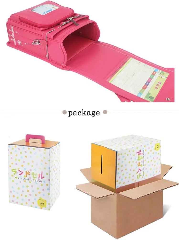 randoseru backpack ransel automatic janpanese school bag for kids PU leather waterpoof