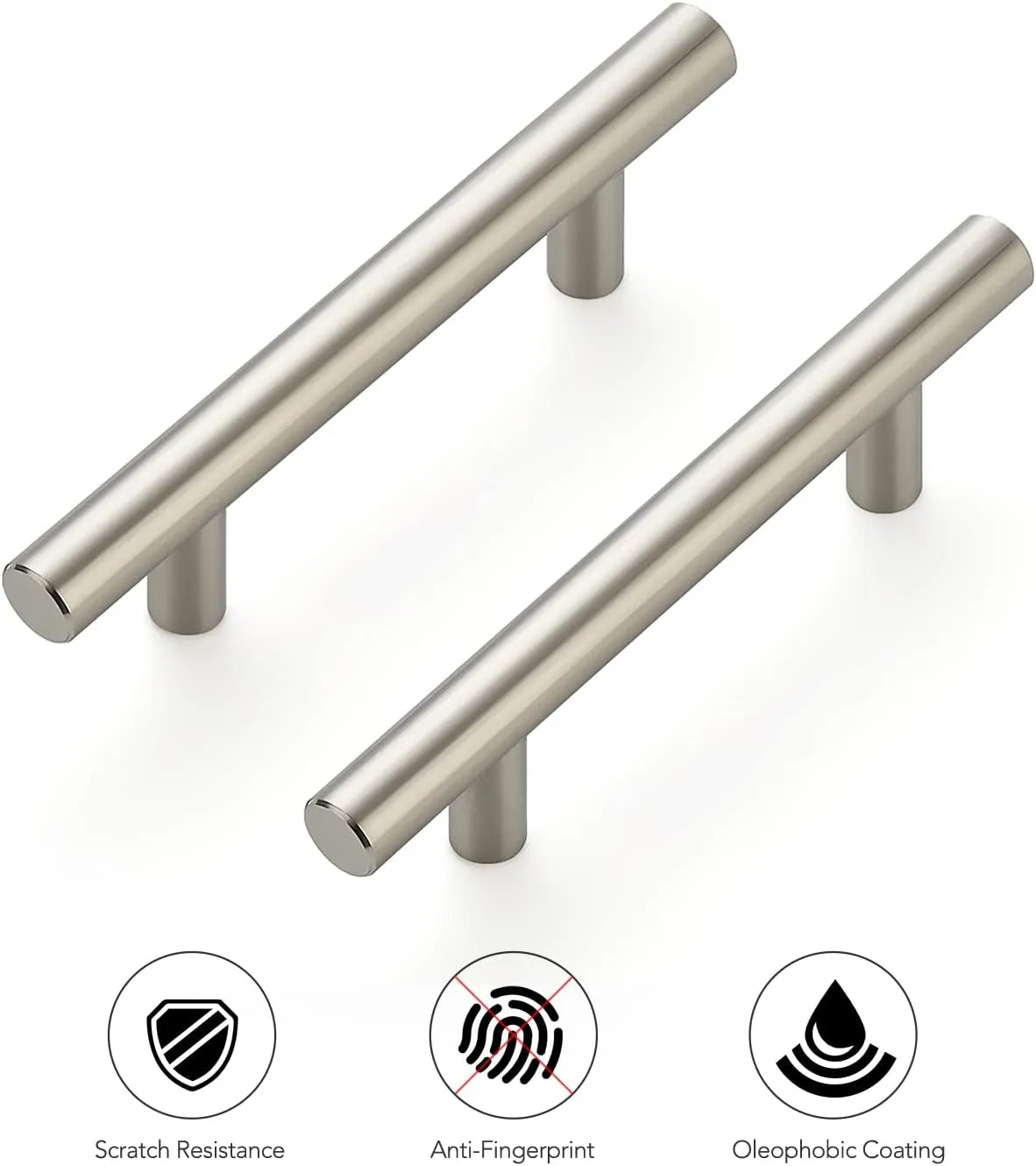 Ravinte 25 Pack 5'' Cabinet Pulls Brushed Nickel Stainless Steel Kitchen Drawer Pulls Cabinet Handles 3" Hole Center