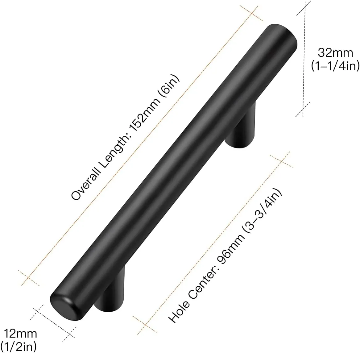 Ravinte 30 Pack 6 inch Cabinet Pulls Matte Black Stainless Steel Kitchen Drawer Pulls Cupboard Handles Cabinet Handles 3.75” Hole Center