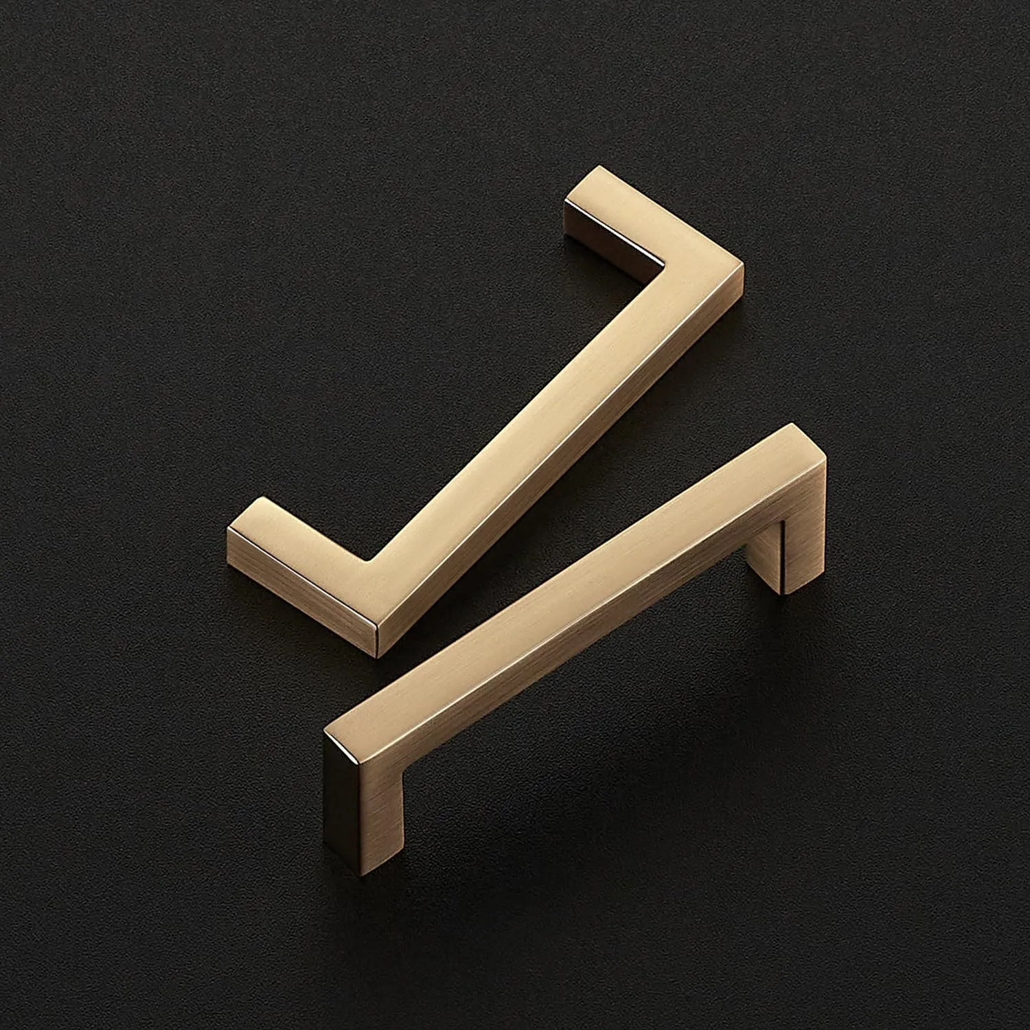 Ravinte Cabinet Handles Solid Slim Champagne Bronze 10 Pack 3 Inch Hole Center Square Bar Drawer Handles Kitchen Cabinet Pulls Drawer Kitchen Cabinet Hardware
