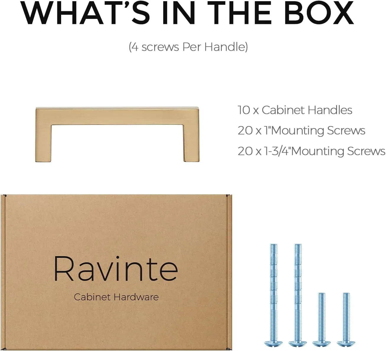 Ravinte Cabinet Handles Solid Slim Champagne Bronze 10 Pack 3 Inch Hole Center Square Bar Drawer Handles Kitchen Cabinet Pulls Drawer Kitchen Cabinet Hardware
