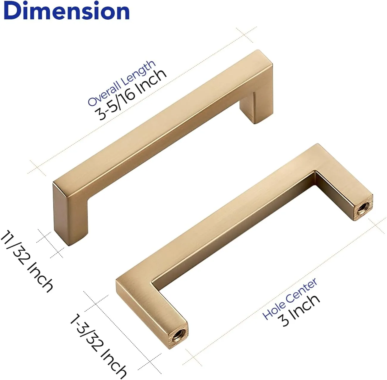 Ravinte Cabinet Handles Solid Slim Champagne Bronze 10 Pack 3 Inch Hole Center Square Bar Drawer Handles Kitchen Cabinet Pulls Drawer Kitchen Cabinet Hardware