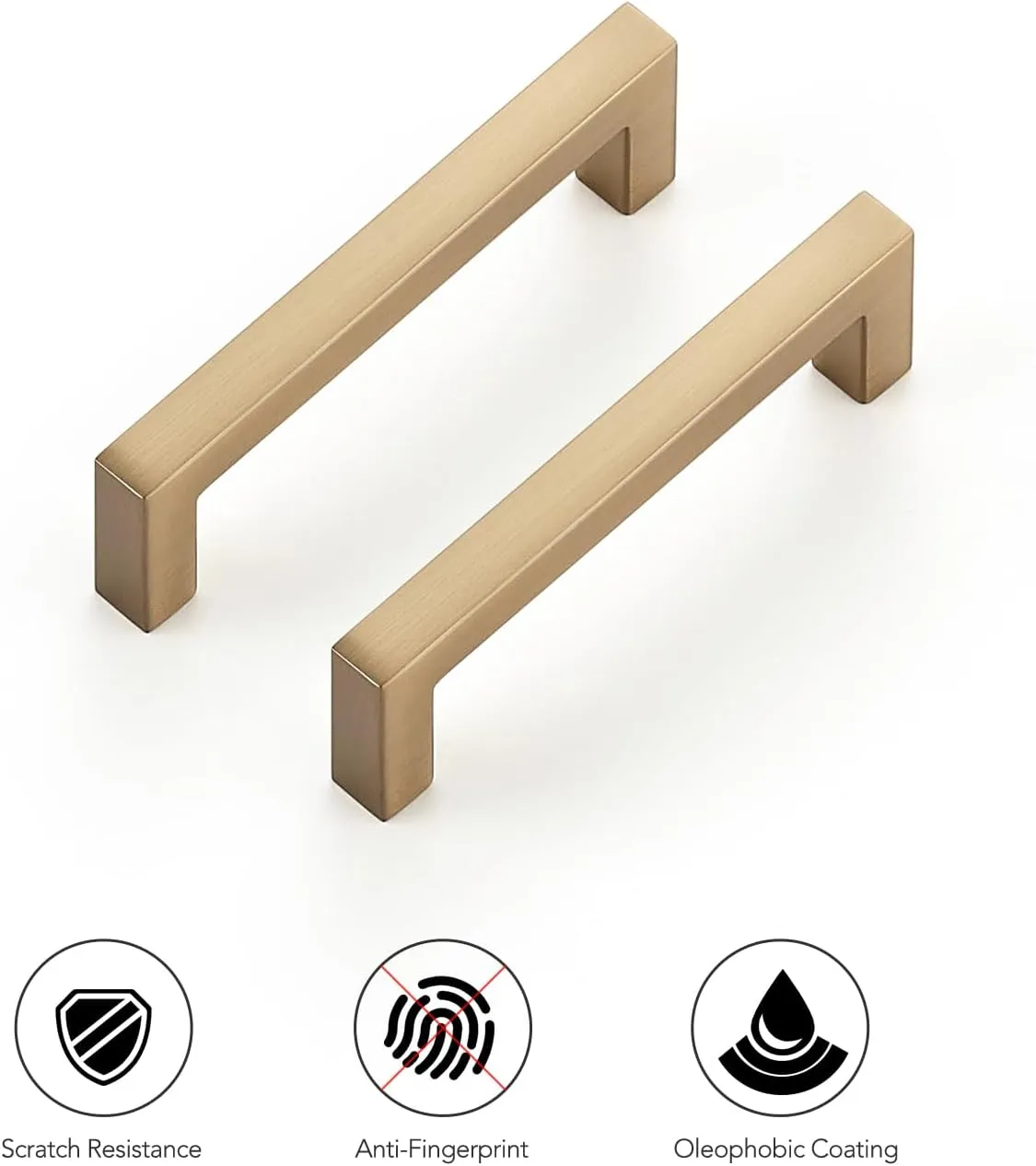 Ravinte Cabinet Handles Solid Slim Champagne Bronze 10 Pack 3 Inch Hole Center Square Bar Drawer Handles Kitchen Cabinet Pulls Drawer Kitchen Cabinet Hardware