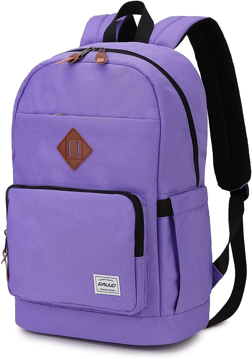 RAVUO School Backpack for Men Women, Water Resistant 15.6 inch Laptop Bag College Bookbag Casual Daypack Travel Rucksack