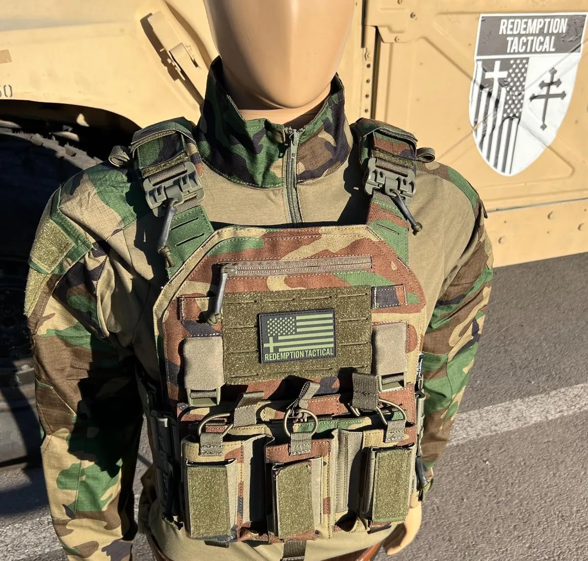 Redemption Crusader 2.0 Molle Quick Release Buckles Vest with Side Cummerbund Pouches and Triple Pouch