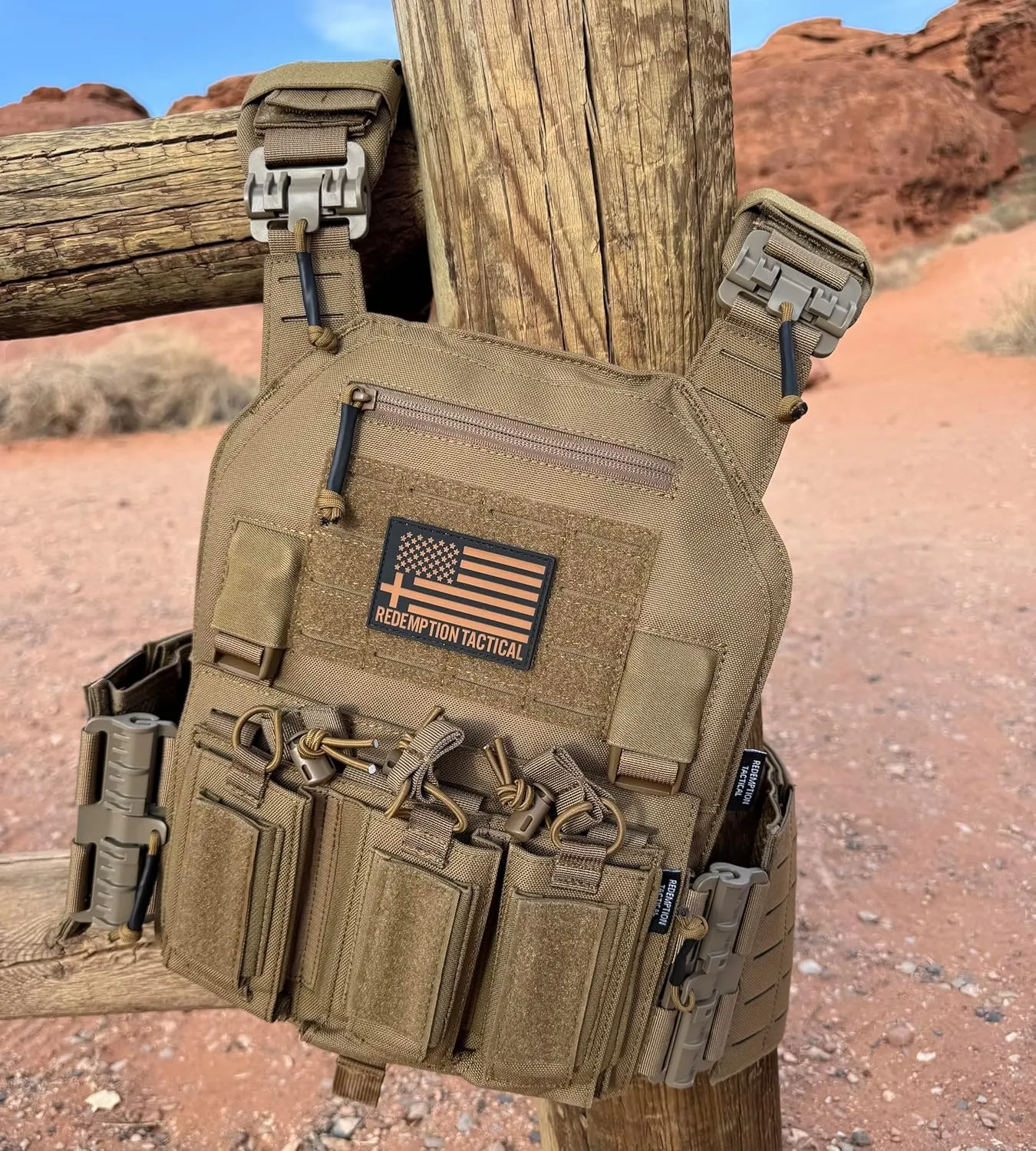 Redemption Crusader 2.0 Molle Quick Release Buckles Vest with Side Cummerbund Pouches and Triple Pouch