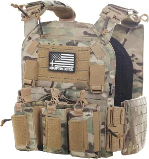 Redemption Crusader 2.0 Molle Quick Release Buckles Vest with Side Cummerbund Pouches and Triple Pouch