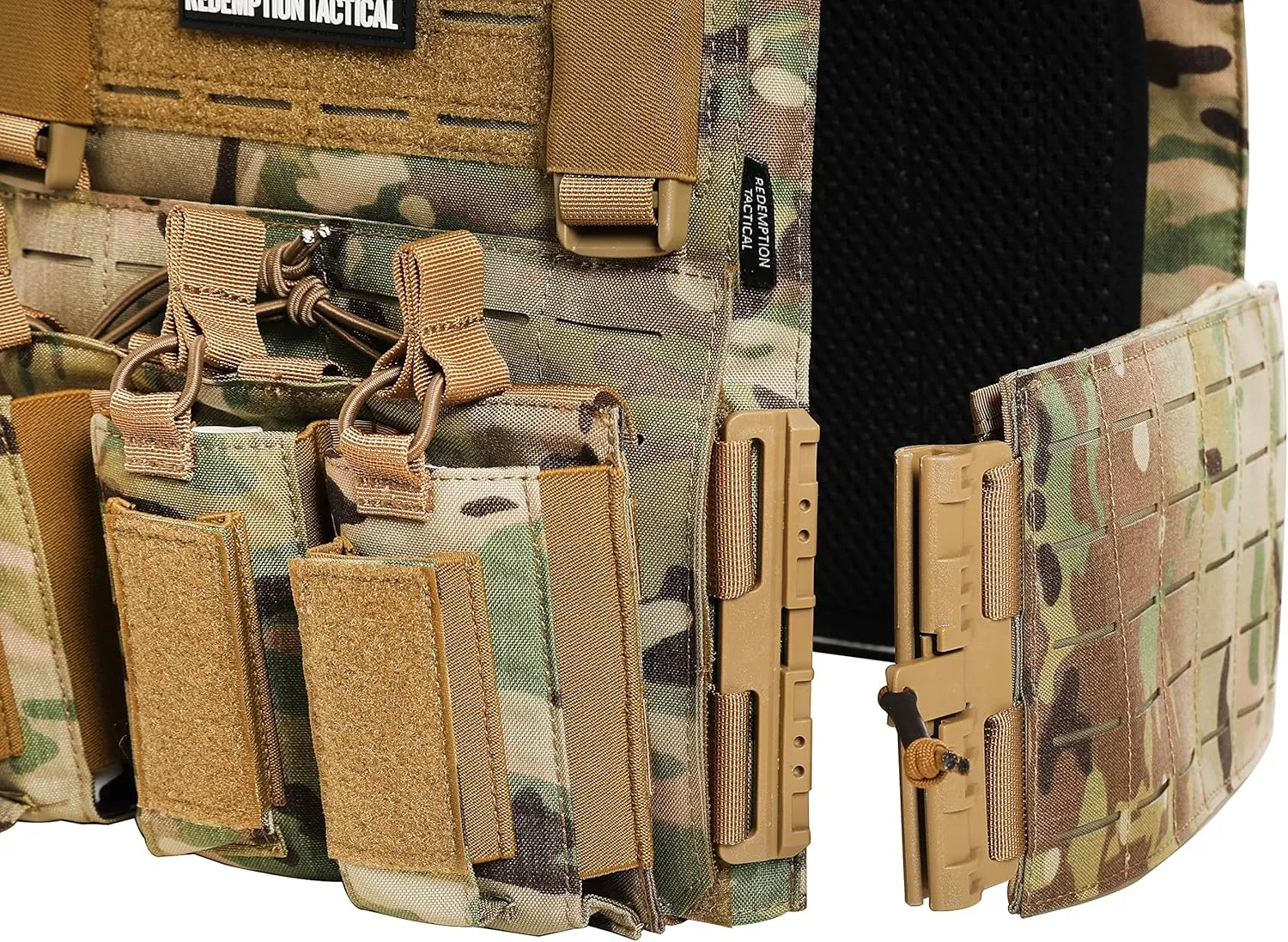 Redemption Crusader 2.0 Molle Quick Release Buckles Vest with Side Cummerbund Pouches and Triple Pouch