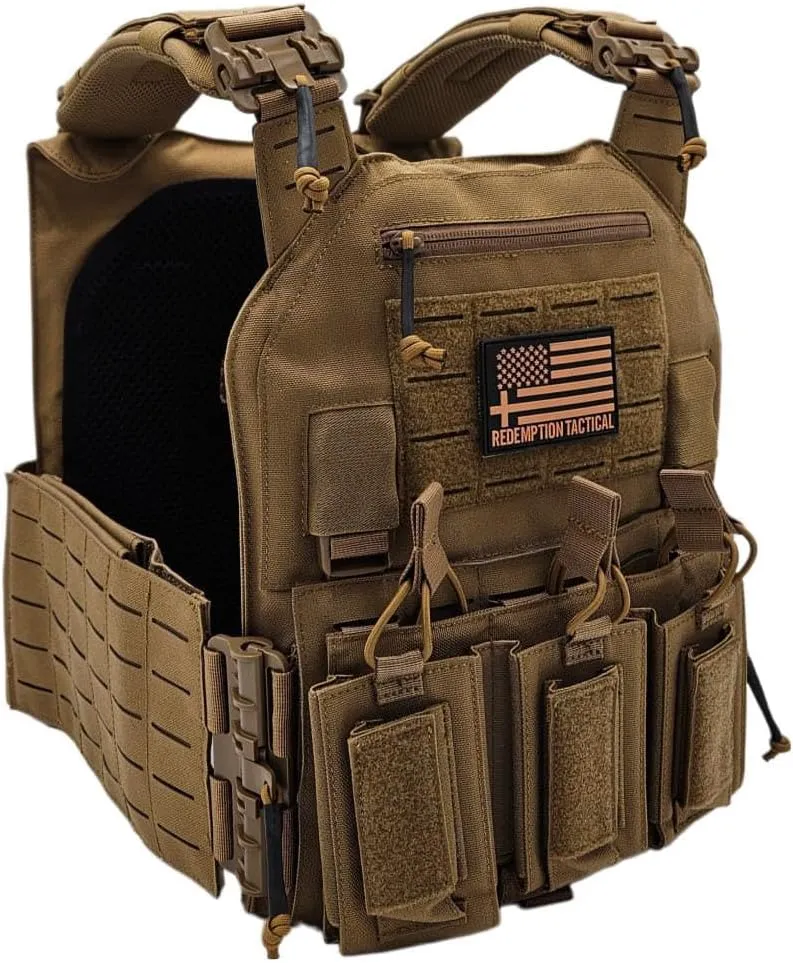 Redemption Crusader 2.0 Molle Quick Release Buckles Vest with Side Cummerbund Pouches and Triple Pouch
