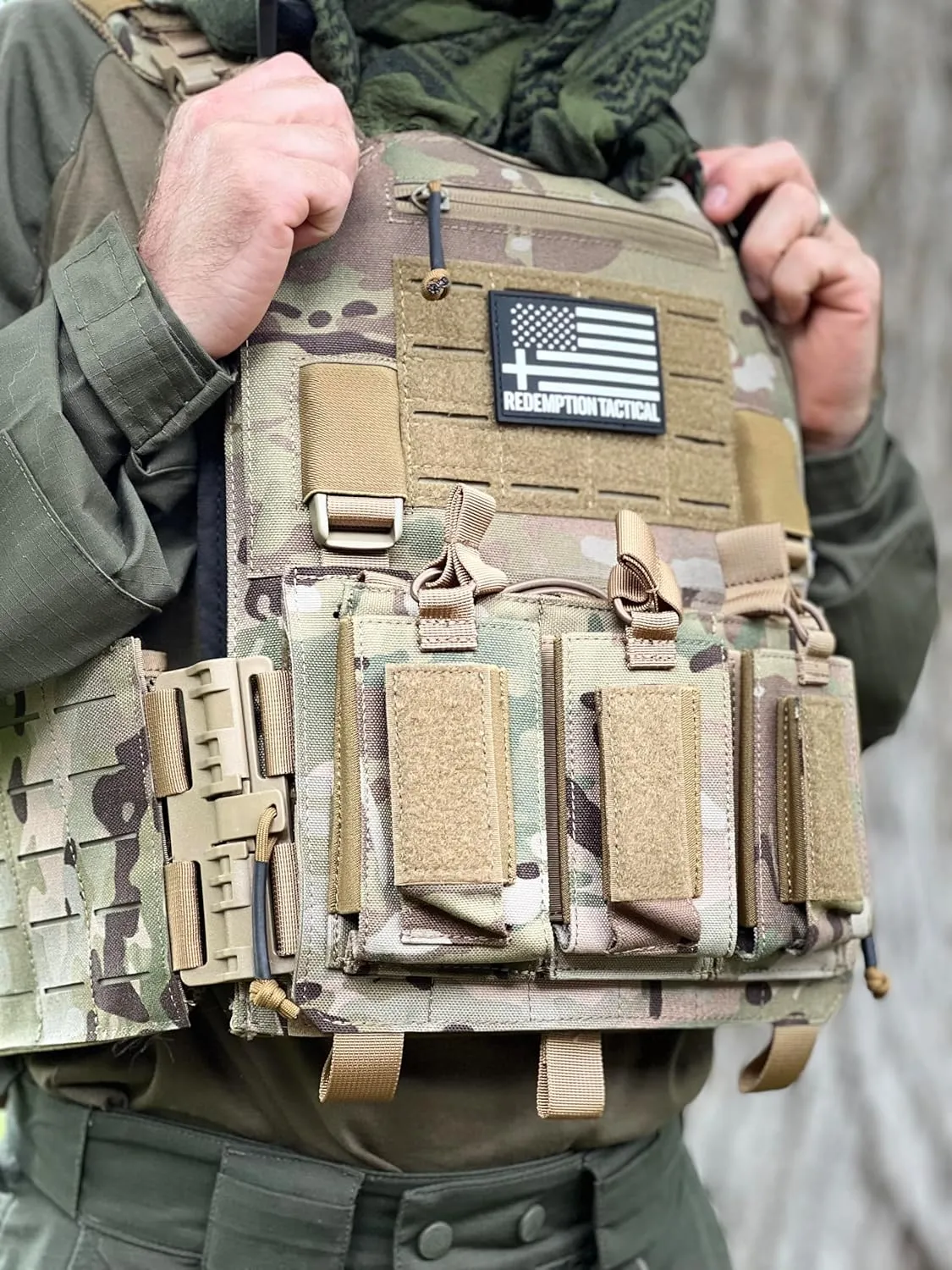 Redemption Crusader 2.0 Molle Quick Release Buckles Vest with Side Cummerbund Pouches and Triple Pouch