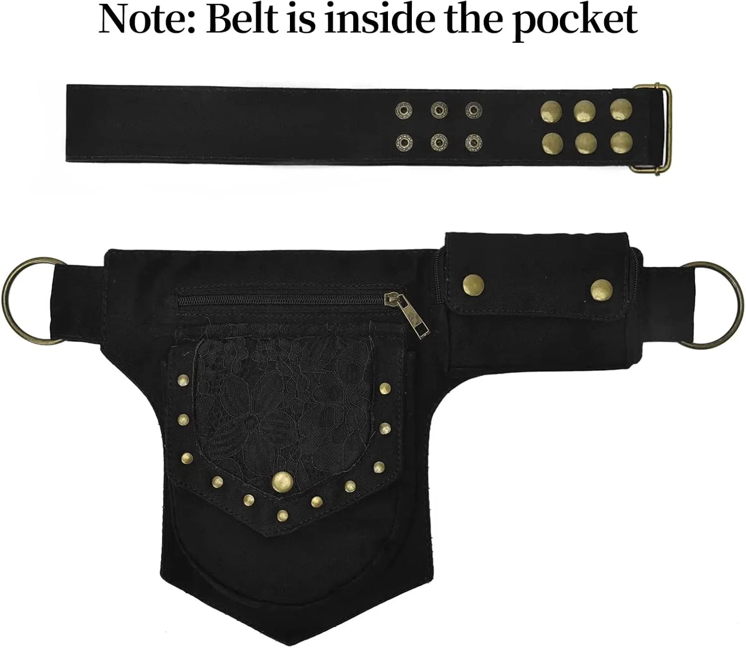 Renaissance Faire Festival Thigh Bag - Drop Leg Fanny Pack for Women - Lace Waist Utility Hip Belt - Renaissance Accessories
