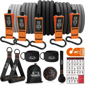 Resistance Bands with Handles - Heavy Duty Fitness Bands for Men & Women - Strength & Muscle Training, Yoga, Home Gym Equipment