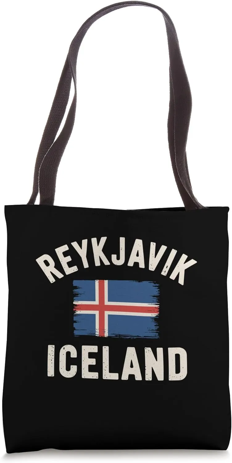 Reykjavik Iceland Flag Design Retro Icelandic Nordic Pride Tote Bag