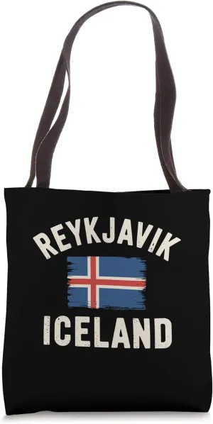 Reykjavik Iceland Flag Design Retro Icelandic Nordic Pride Tote Bag
