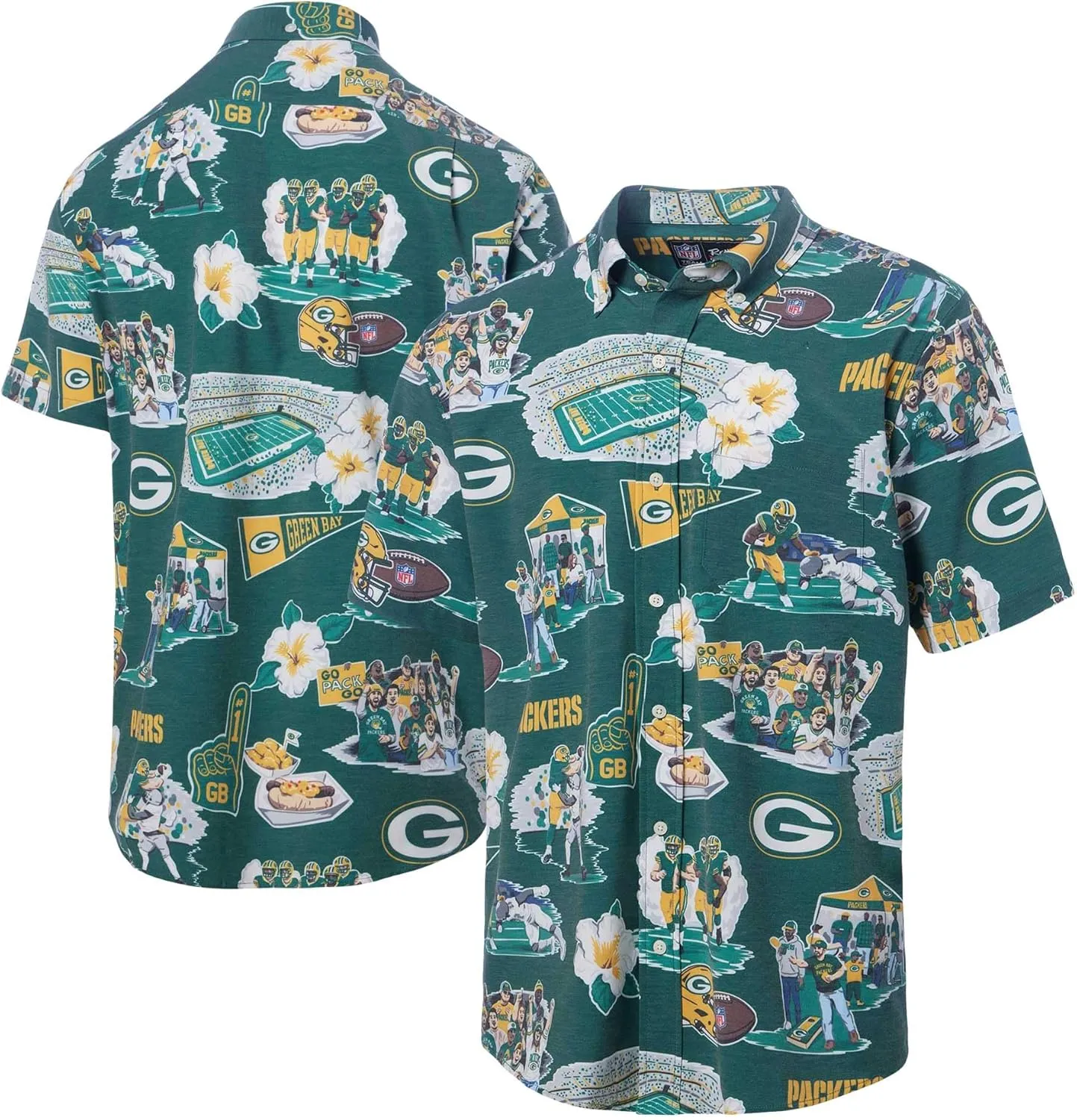 Reyn Spooner Men's Green Green Bay Packers Scenic Button-Down Shirt