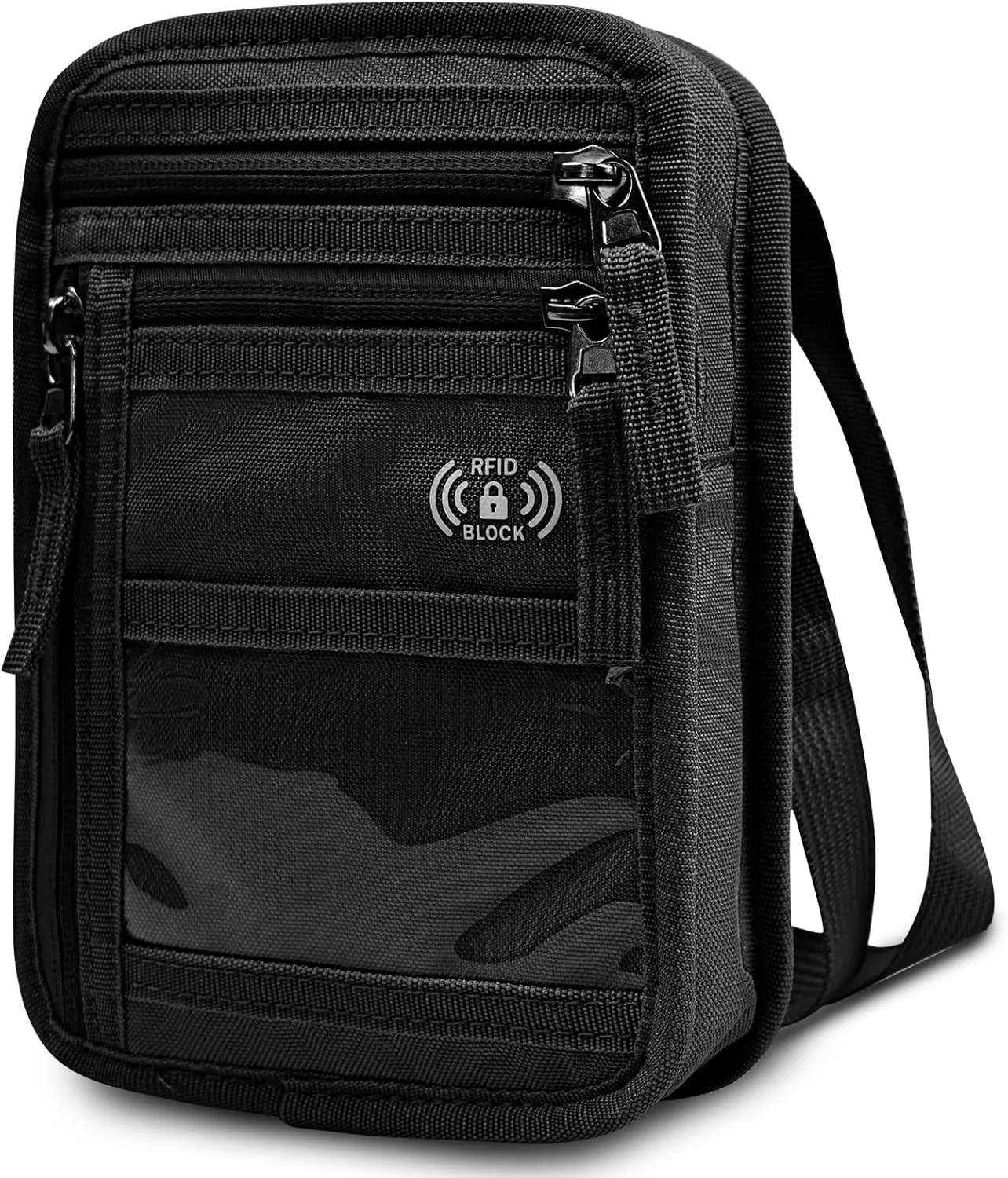RFID Blocking Neck Wallet Small Crossbody Bag Travel Passport Holder Slim Minimalist Design Security Neck Pouch