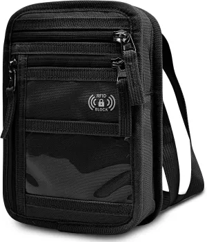 RFID Blocking Neck Wallet Small Crossbody Bag Travel Passport Holder Slim Minimalist Design Security Neck Pouch