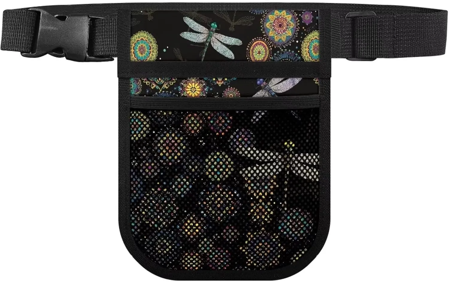 Rnyleeg Nurse Fanny Pack,Utility Nurse Tool Belt,Nurse Waist Pouch Bag for Women Men,Boho Mandala Floral Dragonfly Nursing Fanny Pack for Stethoscopes Bandage Medical Supplies