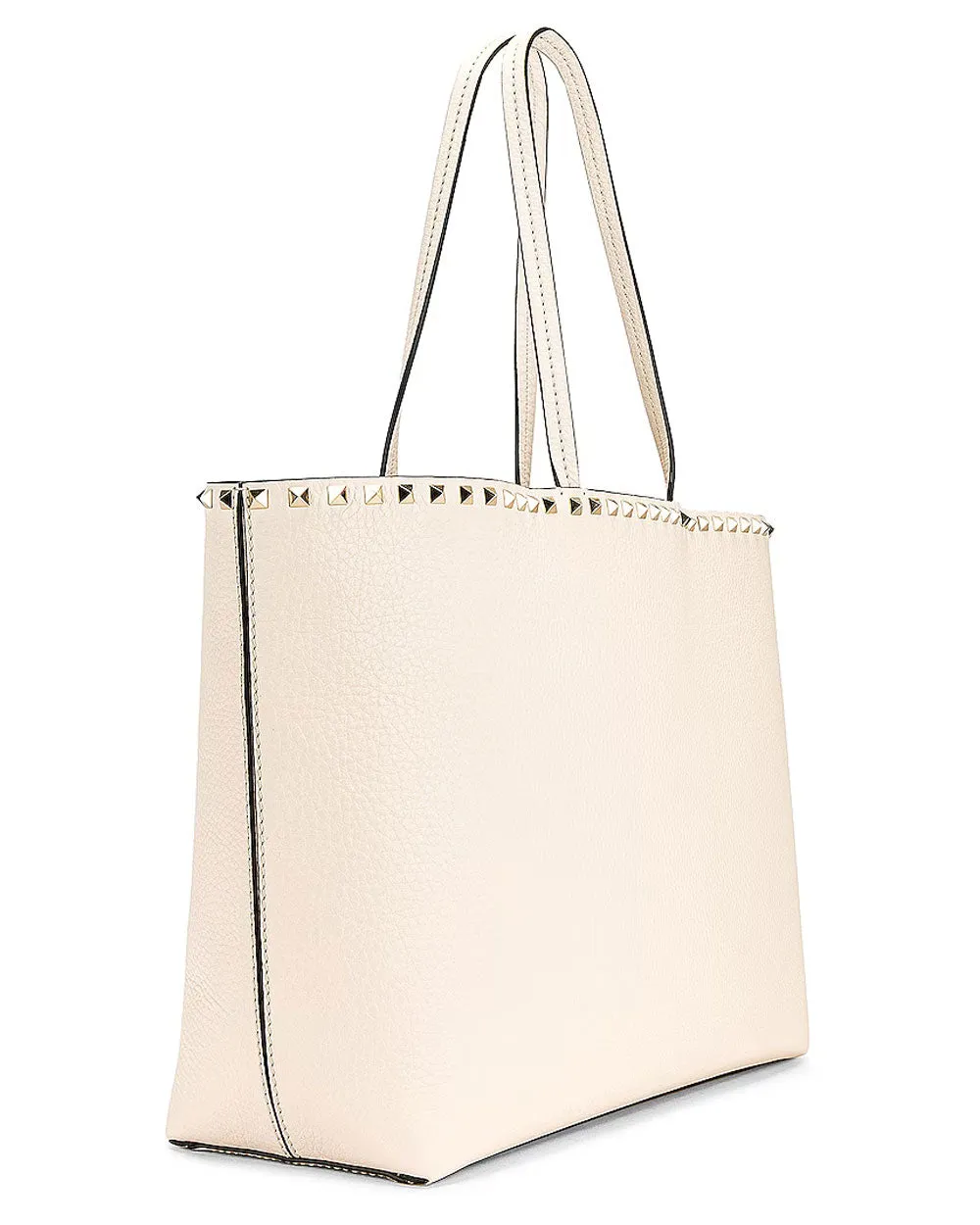Rockstud Tote in Light Ivory