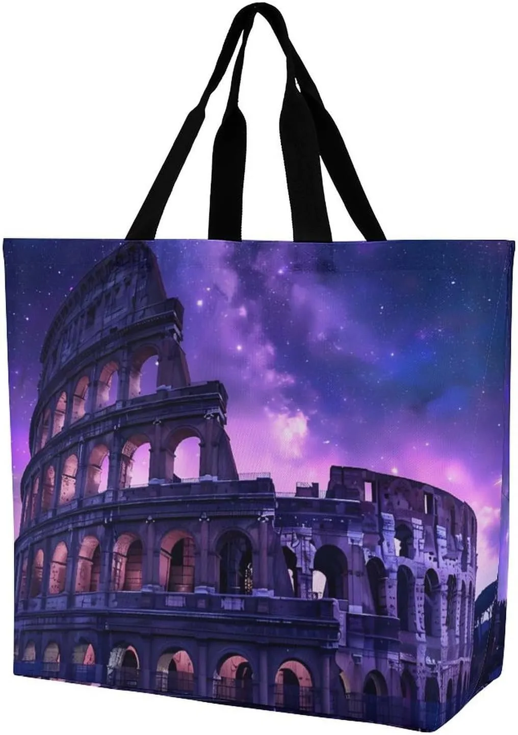Rome Italy Famous Ancient Landmark Reusable Tote Bag Large Capacity Grocery Shopping Bags with Handles