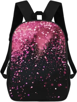 Rose Gold Particles 17 Inch Travel Laptop Backpack Business Carry on Backpack Large Computer Backpack for Men Women