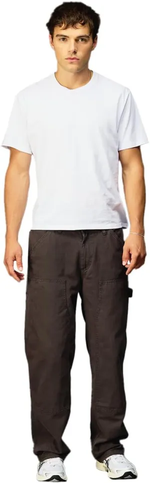 Rsq Straight Twill Utility Pants Washed Black