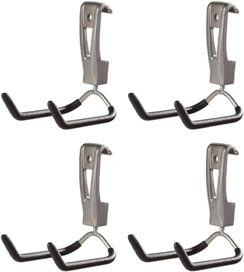 Rubbermaid 1784456 FastTrack Wall Mounted Rope, Hose, or Tool Garage Storage Utility Hook, Supports Up to 25 Pounds Each (4 Pack)