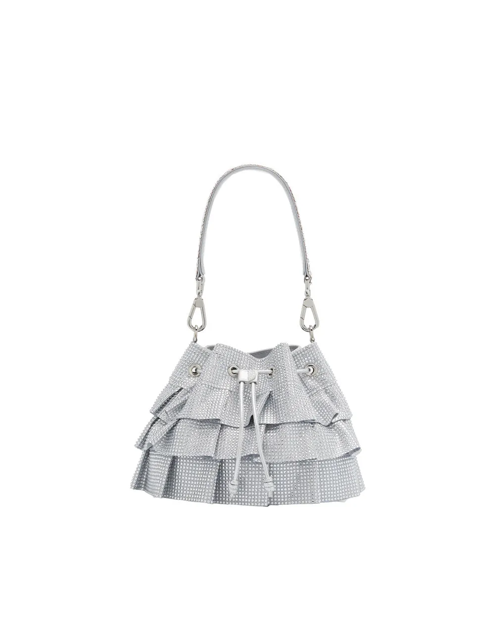Ruffle Pouch in Silver