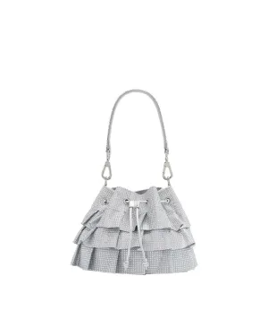 Ruffle Pouch in Silver