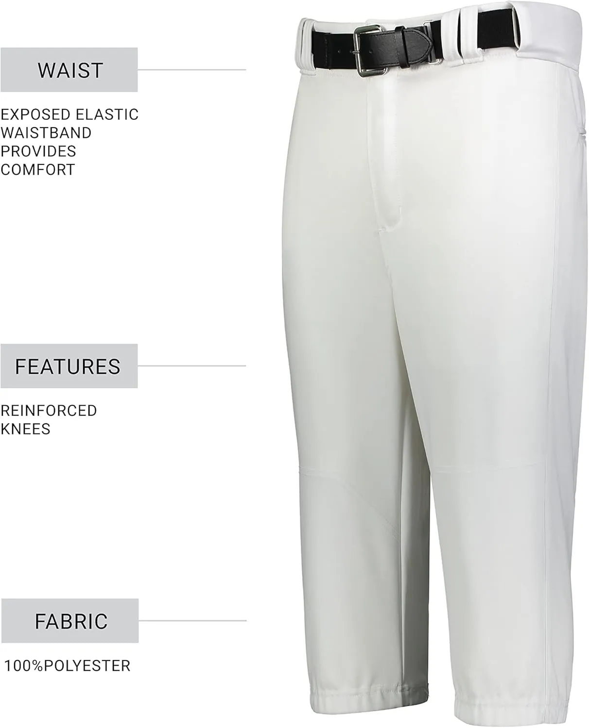 Russell Athletic Boys Youth Solid Diamond Series Baseball Knicker 2.0-Stylish Knee-Length Pants