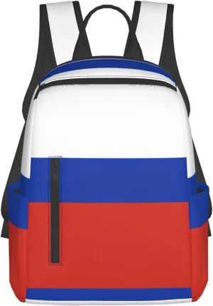 Russian flag print Simple lightweight casual backpack travel bag backpack for men and women