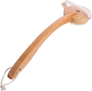 SAFIGLE 1pc Long Handle Bath Brush with Detachable Bristle Back Cleaning Tool for Deep Cleansing and Skin Revitalization for Shower and Bath Use Khaki Color