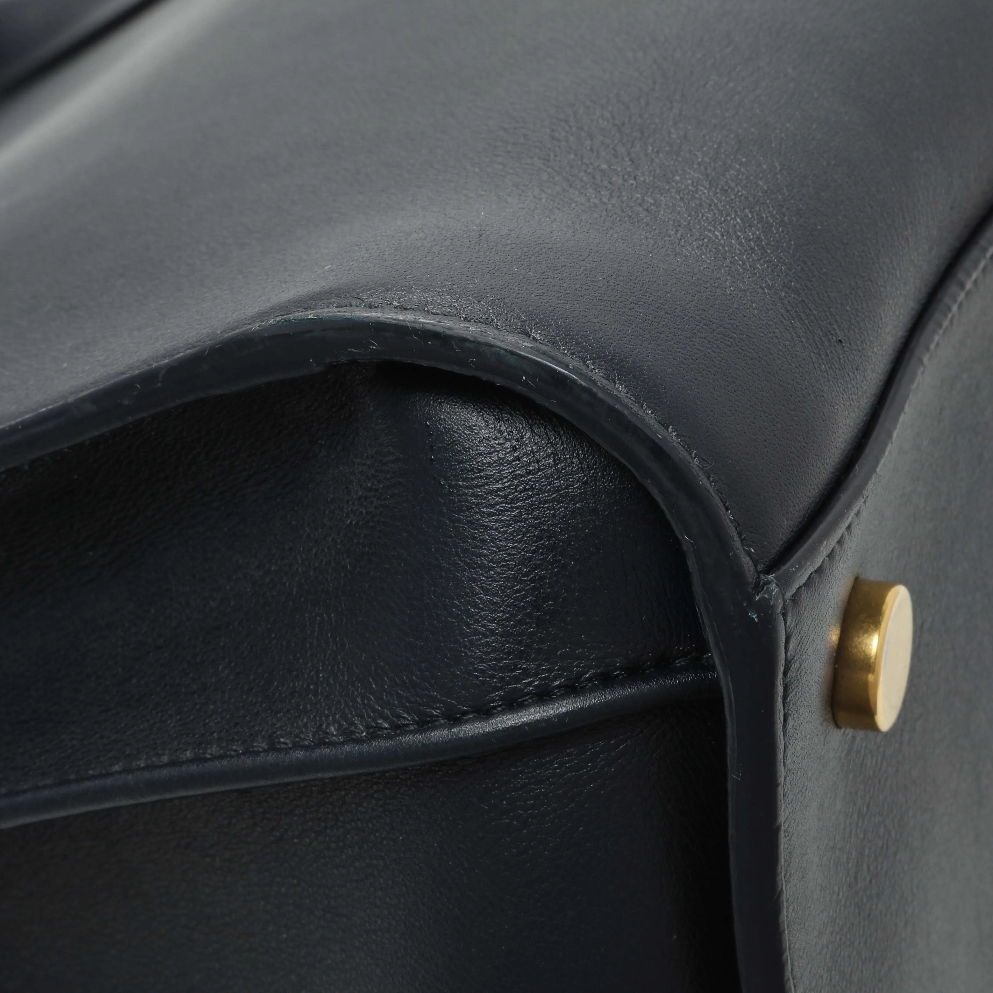 Saint Laurent Navy Calfskin Large Sac De Jour