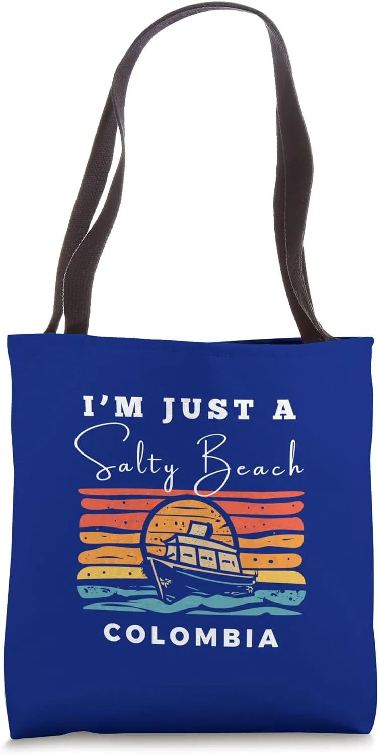 Salty Beach Colombia Travel Souvenir Colombia Tote Bag