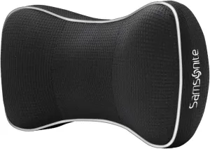 Samsonite Car Neck Pillow, Soft Memory Foam Headrest Pillow for Driving, Ergonomic Car Seat Headrest Cushion with Adjustable Strap, Breathable & Removable Cover, Neck Pain Relief, Black