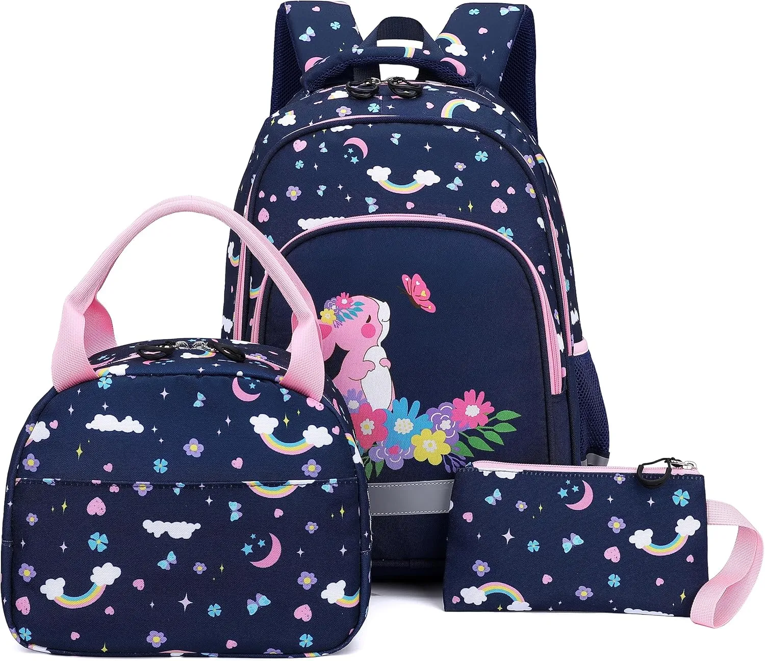 School Backpack Kids Set Middle Elementary Preschool with Lunch Bag & Pencil Case Bookbags for Boys Girls