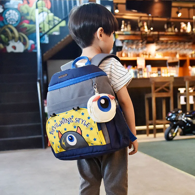 School Backpack with Key Bag: Grey