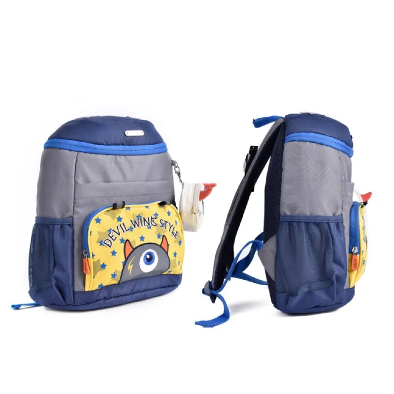 School Backpack with Key Bag: Grey