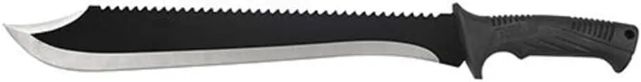 Schrade Delta Class Decimate Sawback Machete with 3Cr13 Stainless Steel and TPR Handles for Outdoor Survival, Camping, Hunting